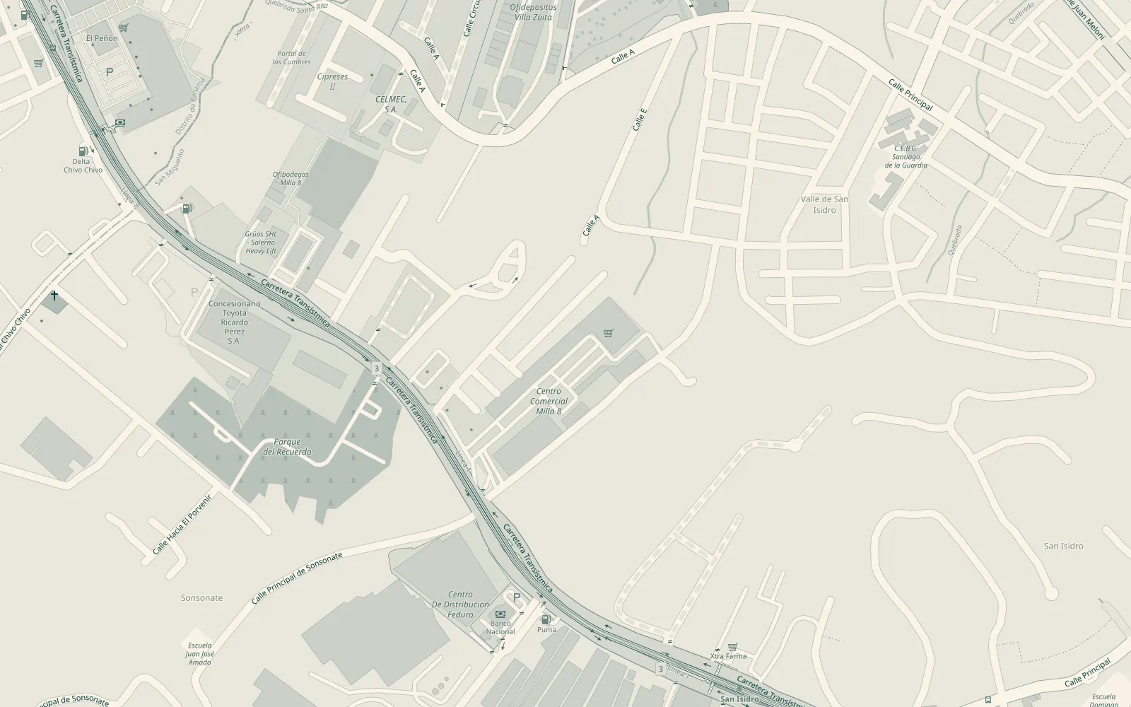 Mapa de Milla 8, San Miguelito, con el local de ERMA Aegis en Plaza Comercial Mis Provincias, Local 57